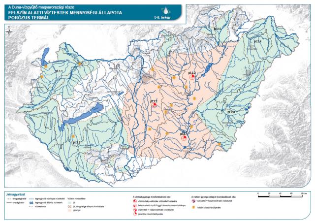 Felszín alatti víztestek (porózus termál) mennyiségi állapota