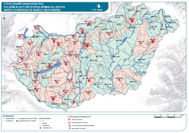 Felszín alatti víztestek kémiai állapota (sekély porózus és sekély hegyvidéki)