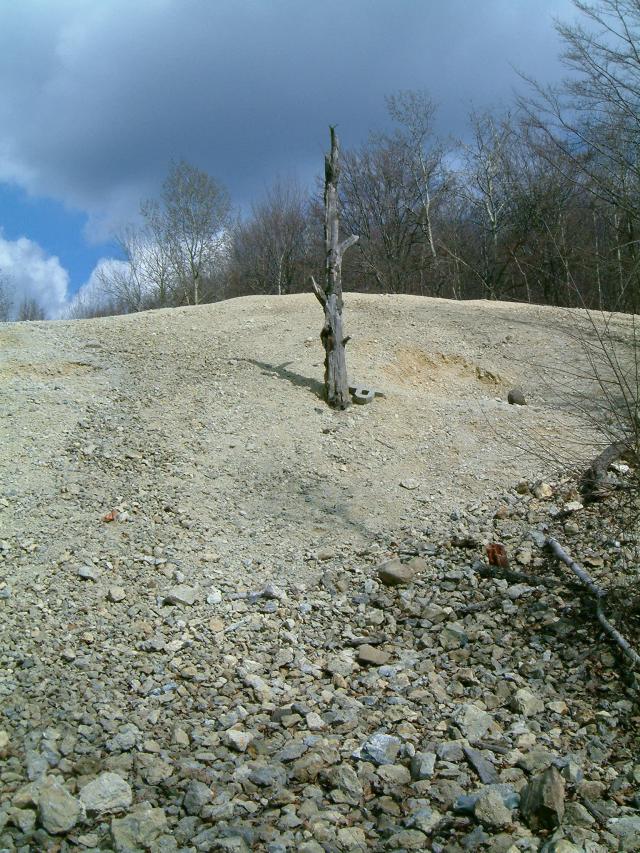 View of the waste dump of the mine shaft in Mátraszentimre