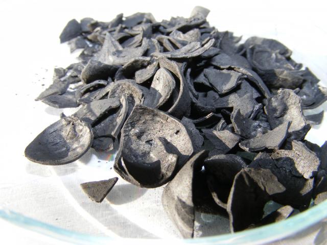  Bioszén mogyoró héjból/Biochar from hazelnut shells