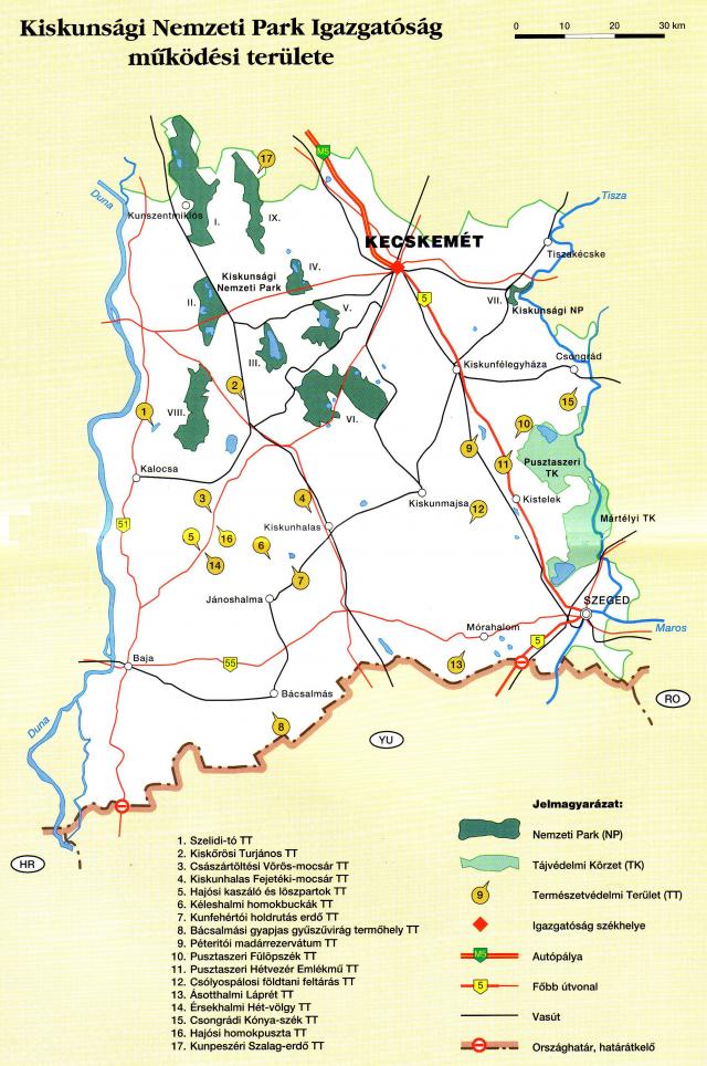 Kiskunsági Nemzeti Park térképen