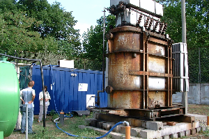 Remediation of the contaminated soil at a transformer station