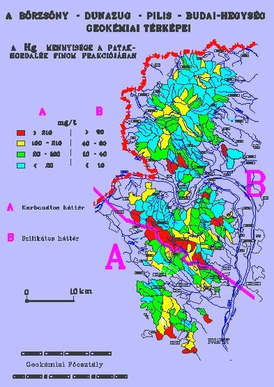 Természetes higany koncentráció a Pilisben