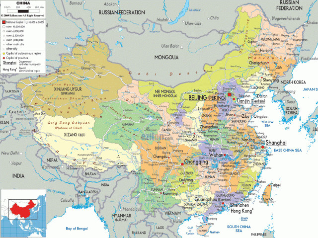 China on map