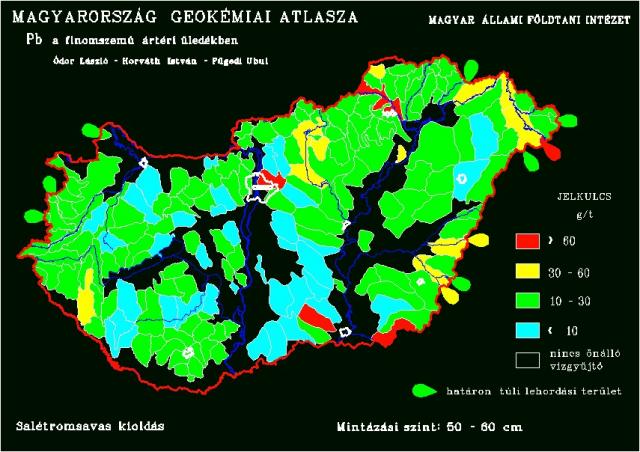 Természetes ólomkoncentráció Magyarország talajiban