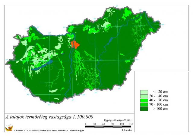 termőréteg vastagság