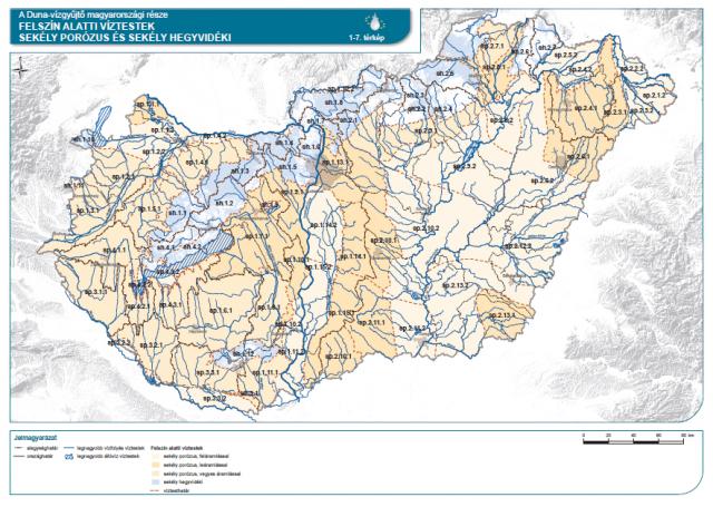 Sekély porózus és sekély hegyvidéki felszín alatti víztestek a Duna vízgyűjtő ma